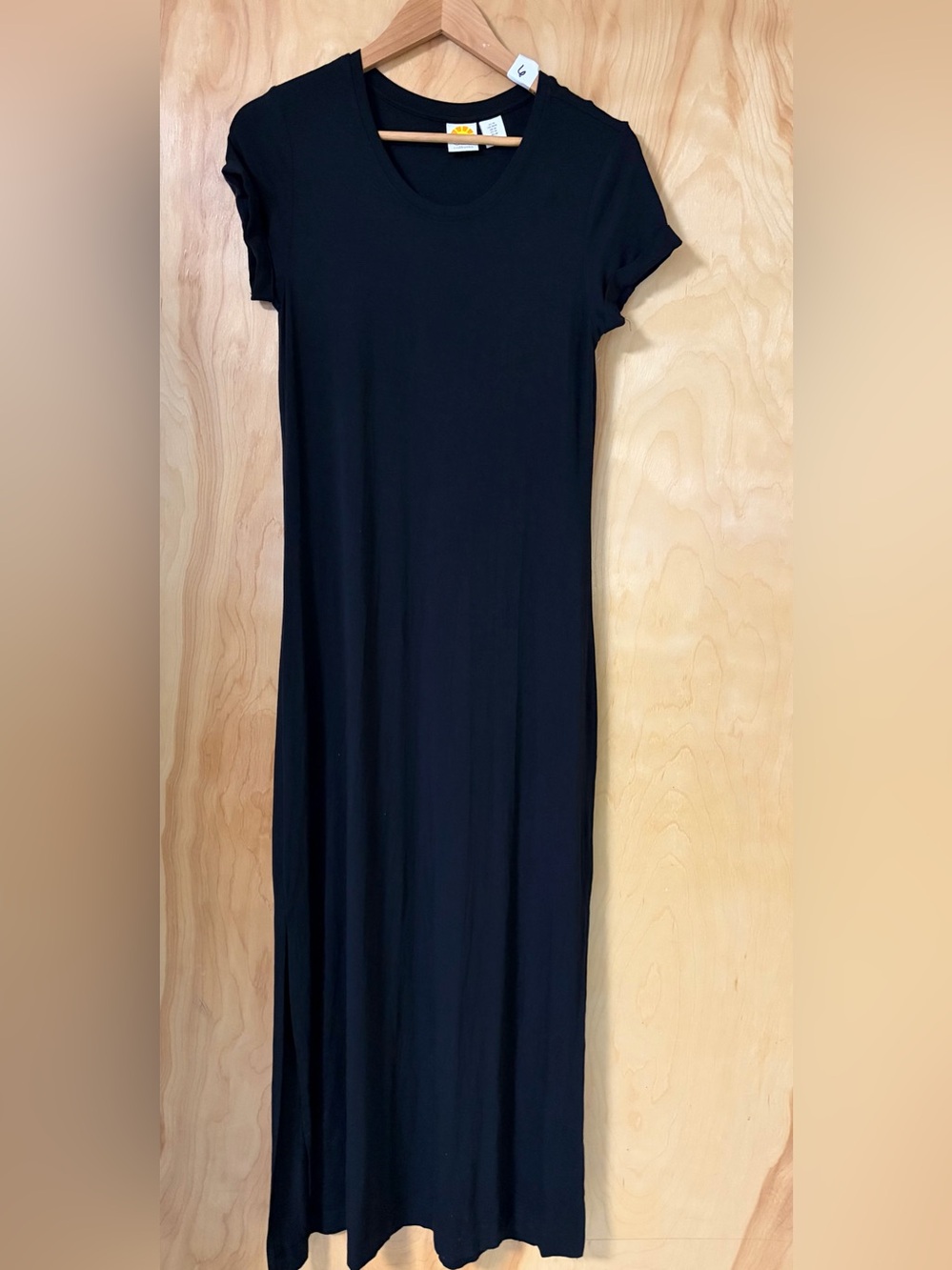C.C Black Short-Sleeve Maxi Dress - Scoop Neckline